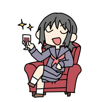 ワイングラス片手の優越感学生少女 学生,ワイングラス,優越感,セレブ,イメージ,金持ち,富豪,ぶどうジュース,成金,贅沢のイラスト素材