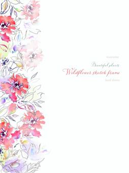 Botanical background of watercolor and line drawing Vertical composition, JPG, PNG and AI Botanical background of watercolor and line drawing Vertical composition, , JPG, PNG and AI