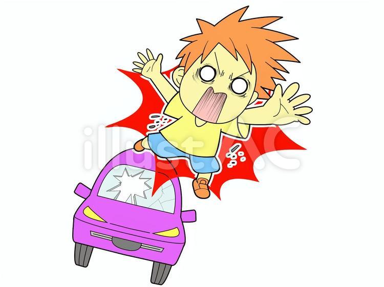 車にひかれる（交通事故） 交通事故,事故,痛いのイラスト素材