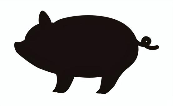 豚　シルエット 豚,シルエット,アイコン,動物,かわいいのイラスト素材