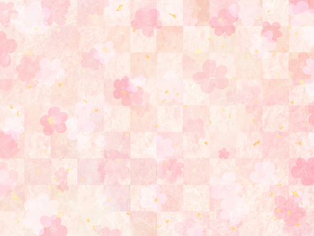 和紙テクスチャ（梅の花柄・金箔） 市松,梅,梅の花,動画背景,素材,光彩,豪華,ゴージャス,綺麗,和紙のイラスト素材