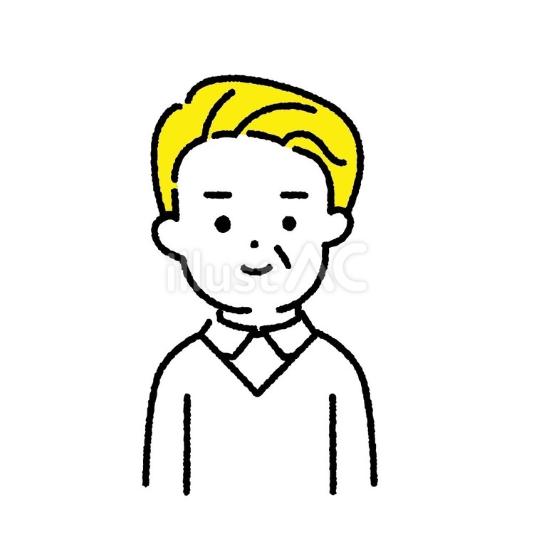 かわいい人物　シニア　男　1 人物,男性,年配のイラスト素材