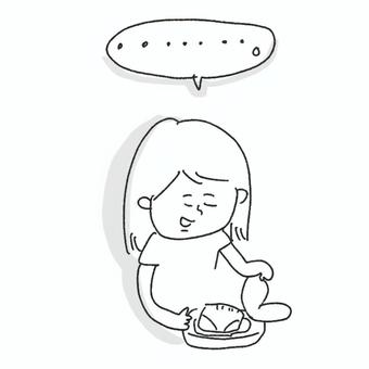 モノクロ　白目　洗濯物 思考停止,女性,女の人,洗濯物,モノクロのイラスト素材