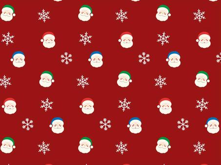 サンタと雪の結晶パターン/赤 サンタと雪の結晶パターン/赤 サンタ,背景,ラッピングペーパー,カード,柄,包装,壁紙,web素材,背景素材,背景透過のイラスト素材