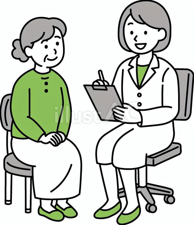 診察を受ける高齢者 介護,高齢者,診察のイラスト素材