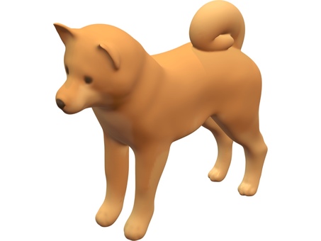 柴犬目あり2 柴犬,いぬ,3d,立体,動物,ペット,生き物,デフォルメのイラスト素材