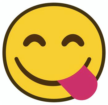 にこにこペロリ　枠　絵文字 嬉しい,笑う,笑顔,舌,にこにこ,ペロリ,枠,絵文字,顔文字,かわいいのイラスト素材