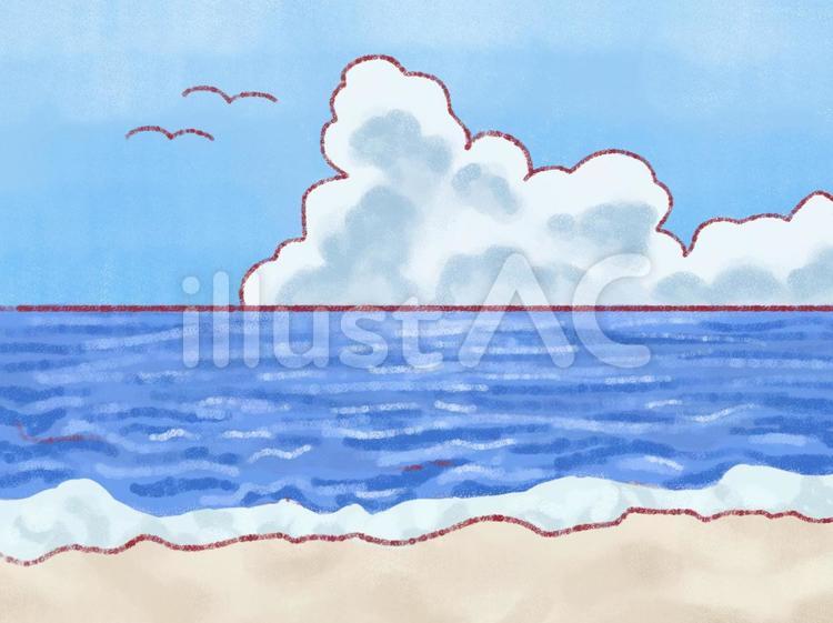 海 夏,夏休み,海のイラスト素材