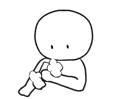 身体を洗う棒人間線画 棒人間,人物,洗う,スポンジ,泡,風呂,清潔,手描き,落書き,表情のイラスト素材