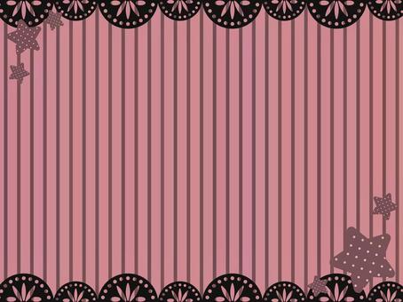 ゴスロリ風：星とレースとストライプ背景 背景,フレーム,レース,ゴスロリ,飾り枠,ストライプ,ロリータ,横,ガーリー,縦縞のイラスト素材