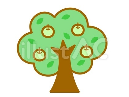 リンゴの木　青