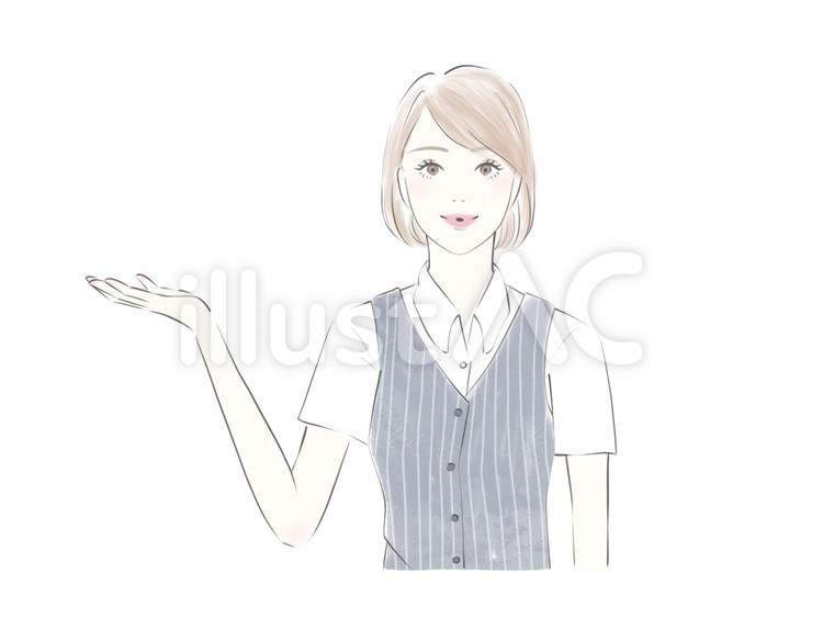 案内している女性　OL 女性,ol,案内のイラスト素材