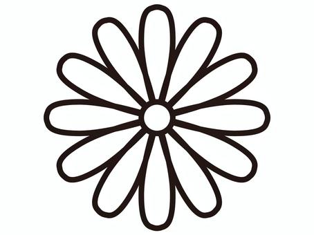 菊の花の線画 菊,花,線画,白黒,菊文様,文様,シンプル,植物,和柄,柄のイラスト素材