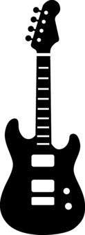 ピクトグラムの黒のエレキギターです。 ピクトグラム,エレキギター,シンプル,ミュージシャン,音楽,楽器,ロック,弦楽器,バンド,コンサートのイラスト素材