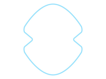 抽象的な対称の曲線図形・ラベルフレーム フレーム,抽象,飾り枠,背景,曲線,アイコン,シンボル,図形,デザイン,青のイラスト素材