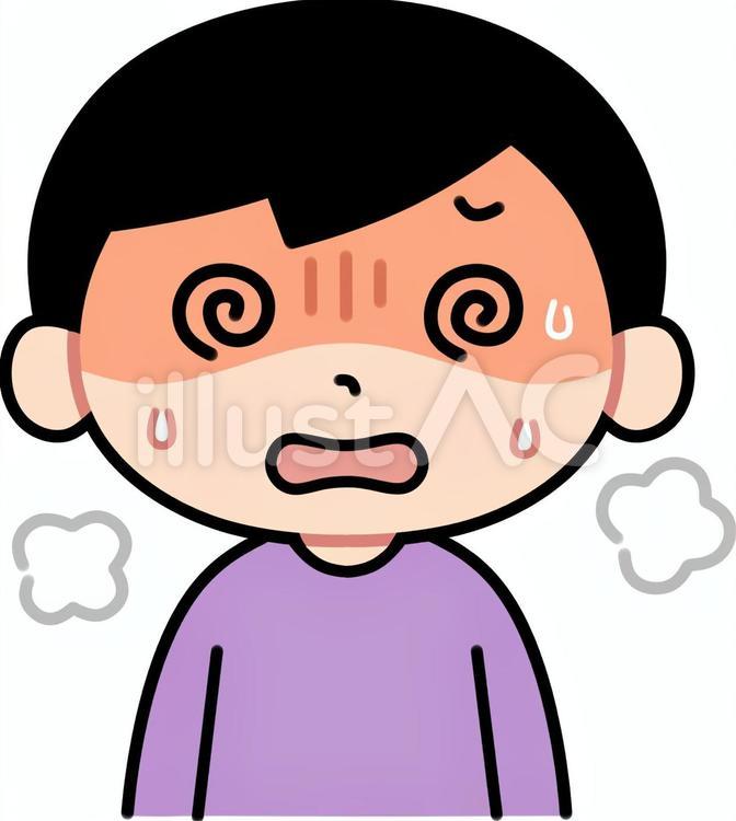 具合が悪そうな男の子 人物,子供,病気のイラスト素材