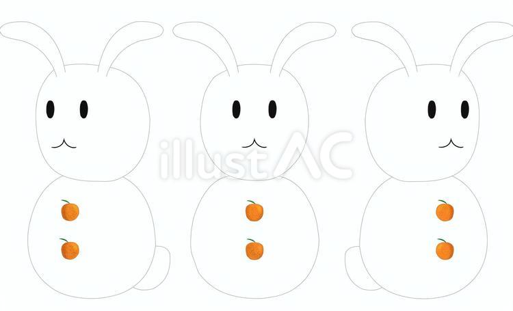 雪だるま（うさぎ風） 冬,雪だるま,みかんのイラスト素材