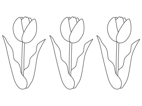 tulip coloring book, , JPG, PNG and AI