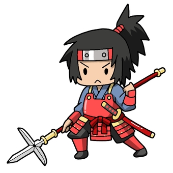 槍武者 武者,槍,人物,武器,赤のイラスト素材