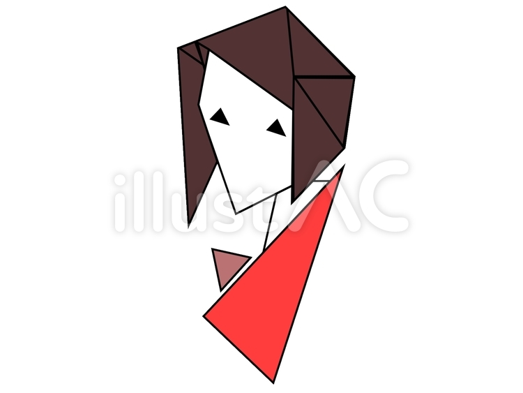 幾何学形の女性 女性,幾何学形,三角のイラスト素材