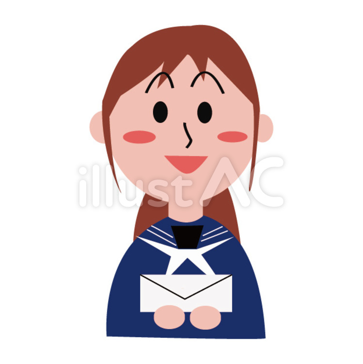 手紙を出す 人物,女の子,手紙を出すのイラスト素材