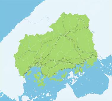 広島県のシンプルなロードマップ 広島,広島県,地図,瀬戸内,瀬戸内海,尾道,中国地方,四国,道,道路のイラスト素材