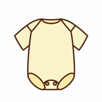 半袖ロンパース 服,衣類,赤ちゃん,ベビー,ロンパース,ボディスーツ,黄色,スナップボタン,ベクター,シンプルのイラスト素材