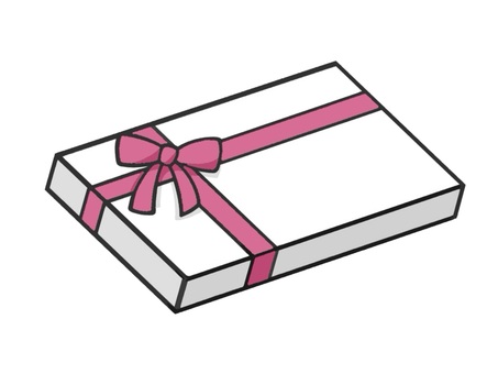 リボンのついたクリスマスのプレゼント プレゼント,リボン,ボックス,記念日,誕生日,バースデー,贈り物,可愛い,立方体,お洒落のイラスト素材
