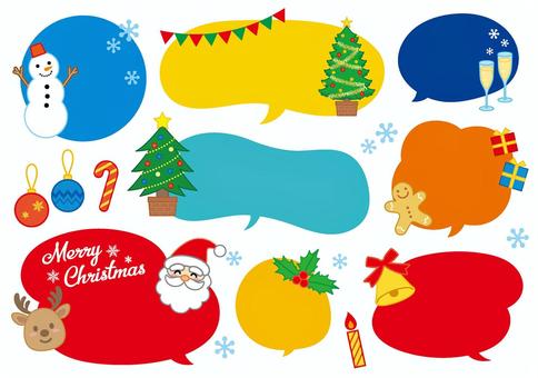 Illustration, Illustration, speech balloon, christmas, frame,