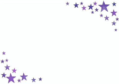 水彩の星のフレーム_パープル フレーム,枠,星,スター,パープル,紫,紫色,むらさき,葡萄色,ぶどう色のイラスト素材