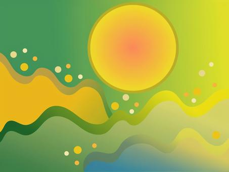 背景　満月　波 壁紙,満月,あざやか,神秘的,大胆,象徴的,波,海,大きい,デフォルメのイラスト素材