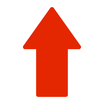 赤い矢印マーク上 赤,上矢印,矢印,アロー,アップ,アイコン,シンプル,ベクター,方向,指示のイラスト素材