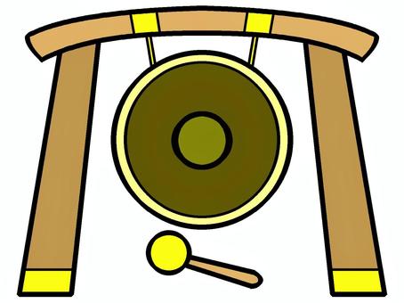 Illustration, gong, instrument, musics, 