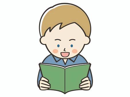 本を読む白人男性 男性,外国人,留学生,読書,本,読む,本読み,音読,読み聞かせ,文庫のイラスト素材
