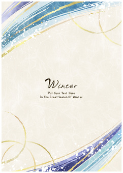 新春の毛筆フレーム030 毛筆,フレーム,新春,冬,和風,お正月,和,筆,金,波のイラスト素材