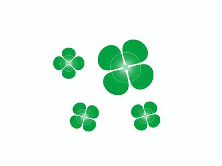 シンプルな四つ葉のクローバーのセット クローバー,シロツメクサ,四つ葉,幸運,ラッキー,かわいい,葉っぱ,植物,四葉,四つ葉のクローバーのイラスト素材