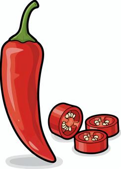 唐辛子 唐辛子,香辛料,とうがらし,トウガラシ,赤,レッドペッパー,辛い,薬味,ベクターのイラスト素材