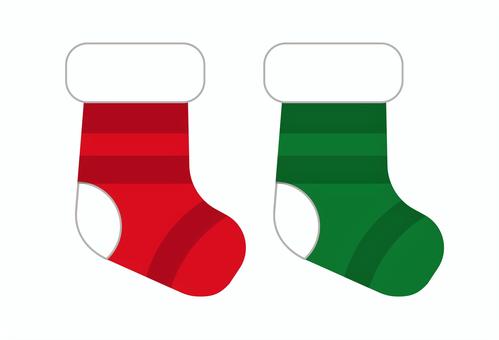 クリスマスソックスのイラストセット クリスマス,ソックス,冬,インテリア,イベントのイラスト素材