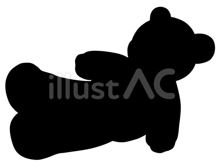 かわいいティディベア（シルエット） ティディベア,ぬいぐるみ,人形のイラスト素材