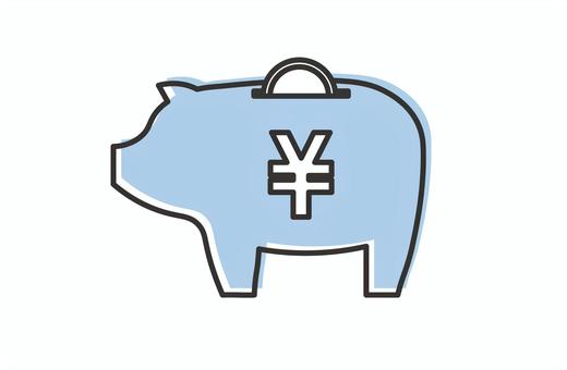 青い豚の貯金箱アイコン 青い豚の貯金箱アイコン 豚,コイン,青,アイコン,貯金,貯金箱,家計簿,お金,貯める,節約のイラスト素材