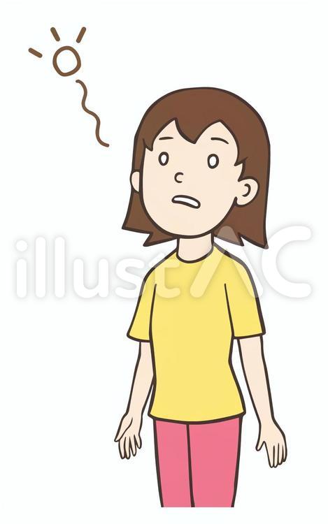 白目をむく女性、呆然、無気力、ぼんやり 失神,白目,むくのイラスト素材
