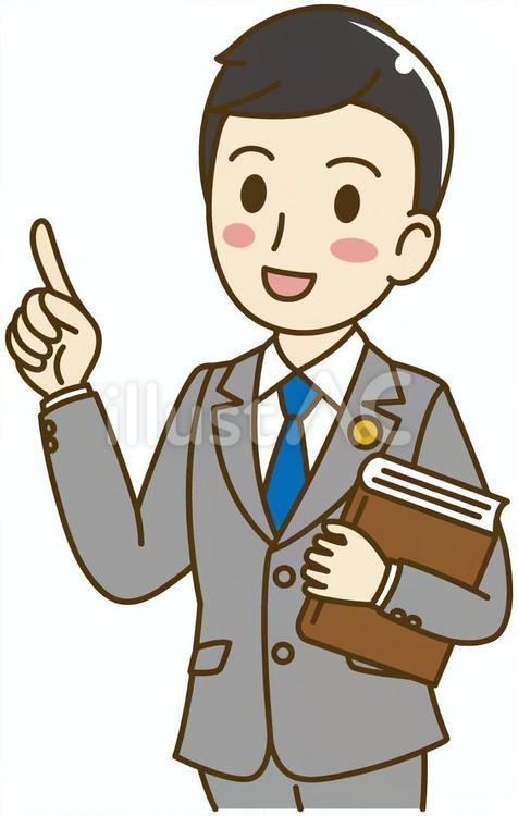 指をさして説明する男性弁護士＿司法書士 弁護士,司法書士,男性のイラスト素材