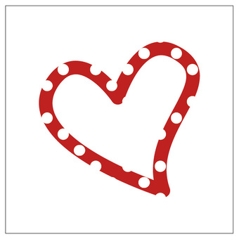 Illustration, heart, red, polka dot, JPG, PNG and EPS