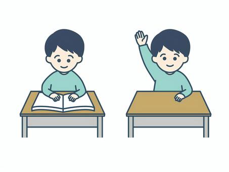 授業をうける男の子 男の子,人物,授業,小学生,塾,勉強のイラスト素材
