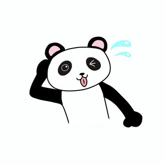 てへっ てへぺろ パンダ てへっ てへぺろ パンダ パンダ,動物,キャラ,ポップ,かわいい,てへっ,てへぺろ,汗,笑顔,ペロリのイラスト素材