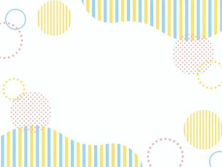 メルヘンな幾何学背景　夏カラー フレーム,背景,パターン,ストライプ,ストライプ柄,4月,5月,手描き,おしゃれ,かわいいのイラスト素材