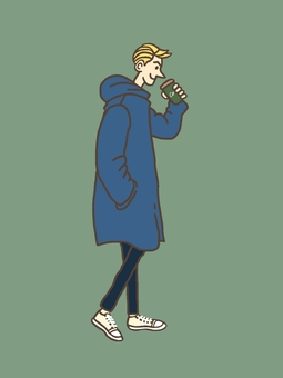 コーヒーを飲む男性