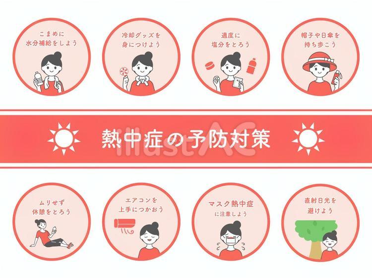 熱中症対策のイラスト素材03 イベント,夏,熱中症のイラスト素材