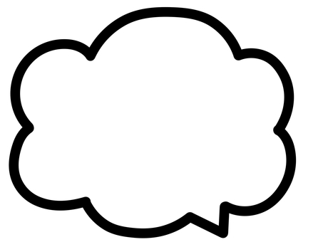 吹き出し　雲型　雲形　線画 吹き出し,雲,雲型,黒,シンプル,フレーム,気持ち,セリフ,メッセージ,言葉のイラスト素材