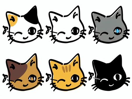 ハッピーウィンクする子猫_色ズレゆるい絵